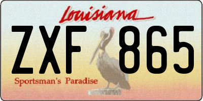 LA license plate ZXF865