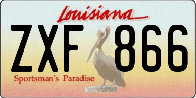 LA license plate ZXF866