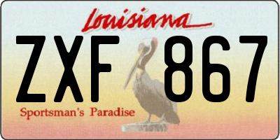LA license plate ZXF867
