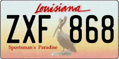LA license plate ZXF868