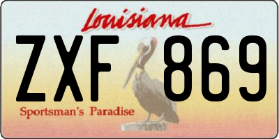 LA license plate ZXF869