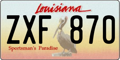 LA license plate ZXF870