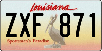 LA license plate ZXF871
