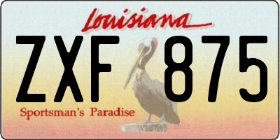 LA license plate ZXF875
