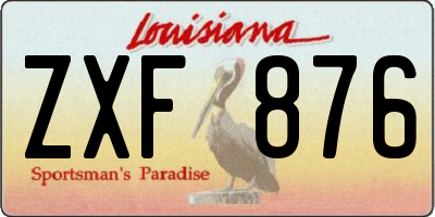 LA license plate ZXF876