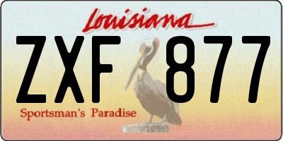 LA license plate ZXF877