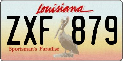 LA license plate ZXF879