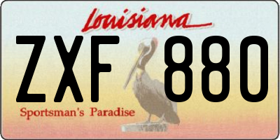 LA license plate ZXF880