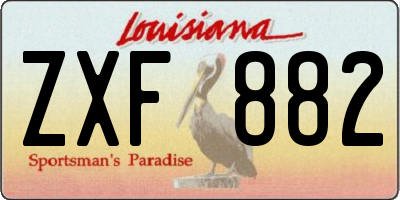 LA license plate ZXF882