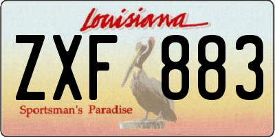 LA license plate ZXF883