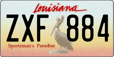 LA license plate ZXF884