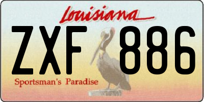 LA license plate ZXF886