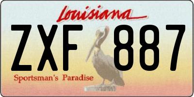 LA license plate ZXF887