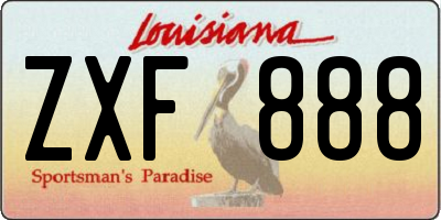 LA license plate ZXF888