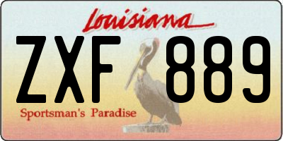 LA license plate ZXF889