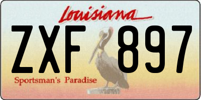 LA license plate ZXF897