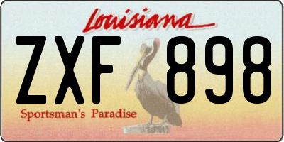 LA license plate ZXF898