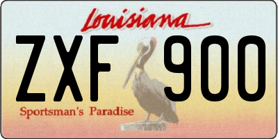 LA license plate ZXF900