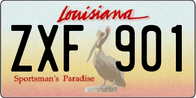 LA license plate ZXF901