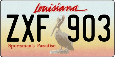 LA license plate ZXF903