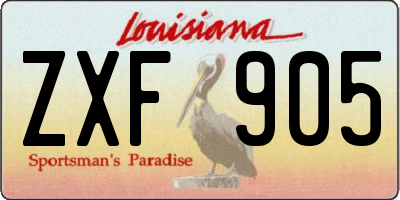 LA license plate ZXF905