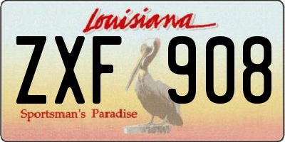 LA license plate ZXF908