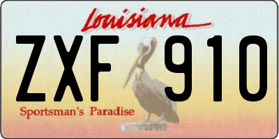 LA license plate ZXF910