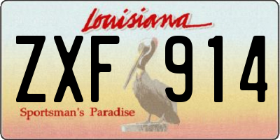 LA license plate ZXF914