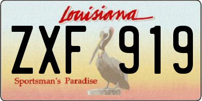 LA license plate ZXF919