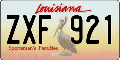 LA license plate ZXF921