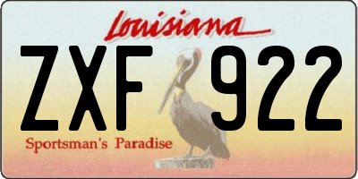 LA license plate ZXF922