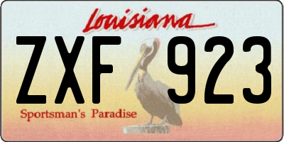 LA license plate ZXF923