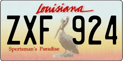 LA license plate ZXF924