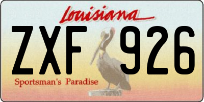 LA license plate ZXF926