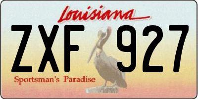 LA license plate ZXF927