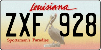 LA license plate ZXF928