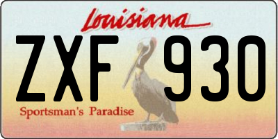 LA license plate ZXF930