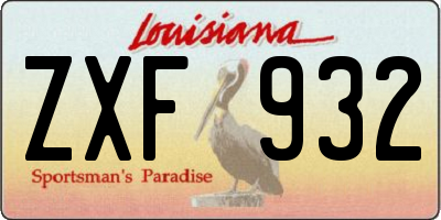 LA license plate ZXF932