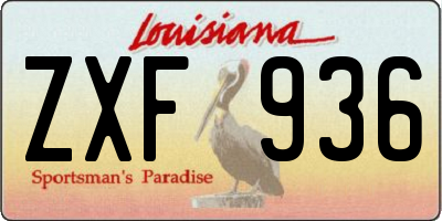 LA license plate ZXF936