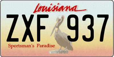 LA license plate ZXF937