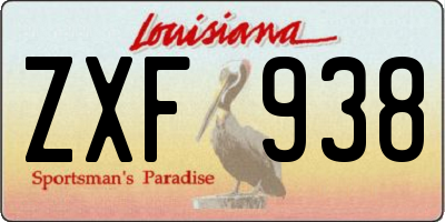 LA license plate ZXF938