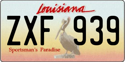 LA license plate ZXF939