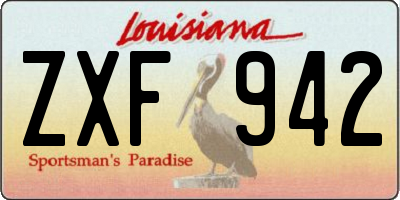 LA license plate ZXF942