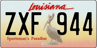 LA license plate ZXF944