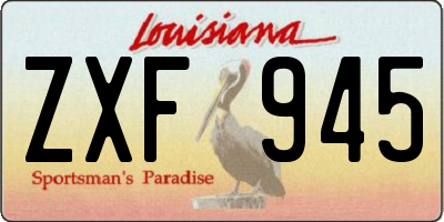 LA license plate ZXF945