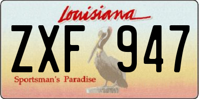 LA license plate ZXF947