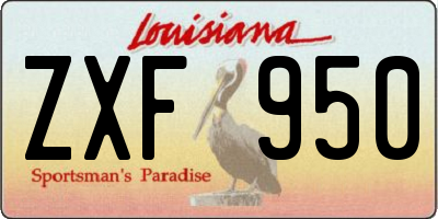 LA license plate ZXF950