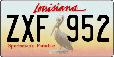 LA license plate ZXF952