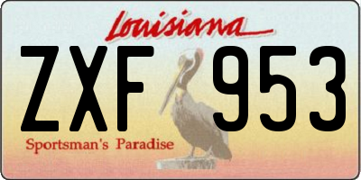 LA license plate ZXF953