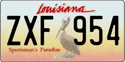 LA license plate ZXF954